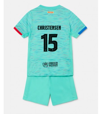 Barcelona Andreas Christensen #15 Tredje trøje Børn 2023-24 Kort ærmer (+ korte bukser)